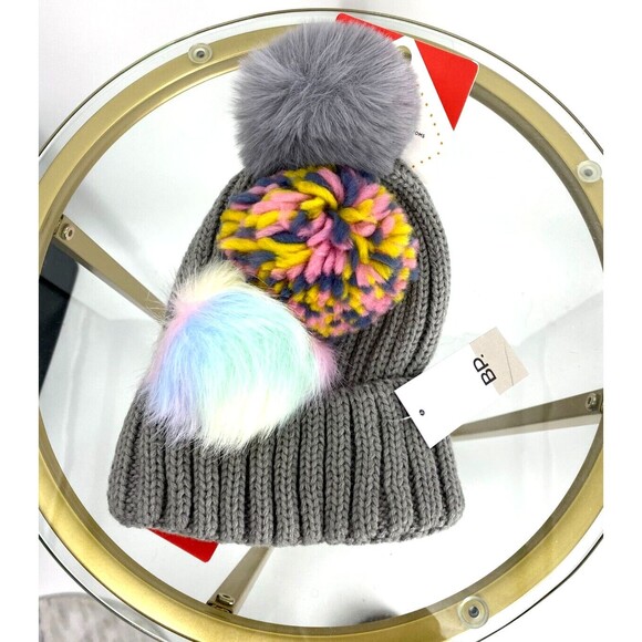 BP Pick‎ A Pom Beanie Gray NWT Interchangeable Poms Winter Hat Brand New - Picture 1 of 5